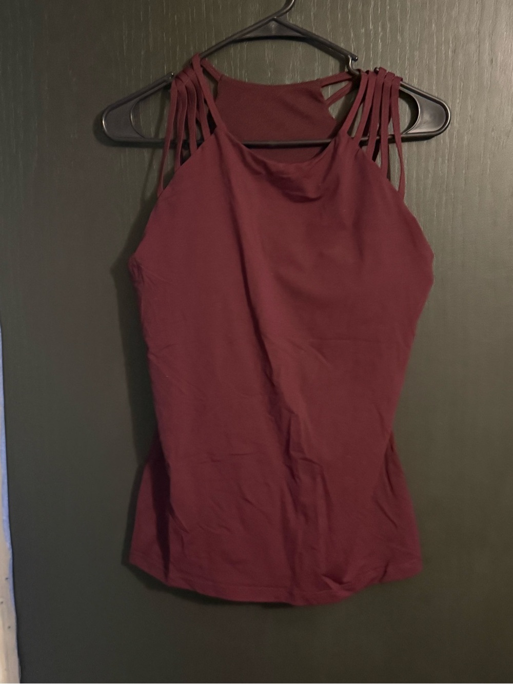 ZYIA Women's Strappy Halter Tank Top - Burgundy